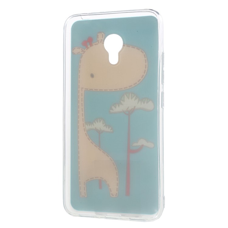 Softlyfit Embossment TPU Skin Case for Meizu m3 / m3s - Cute Giraffe-5