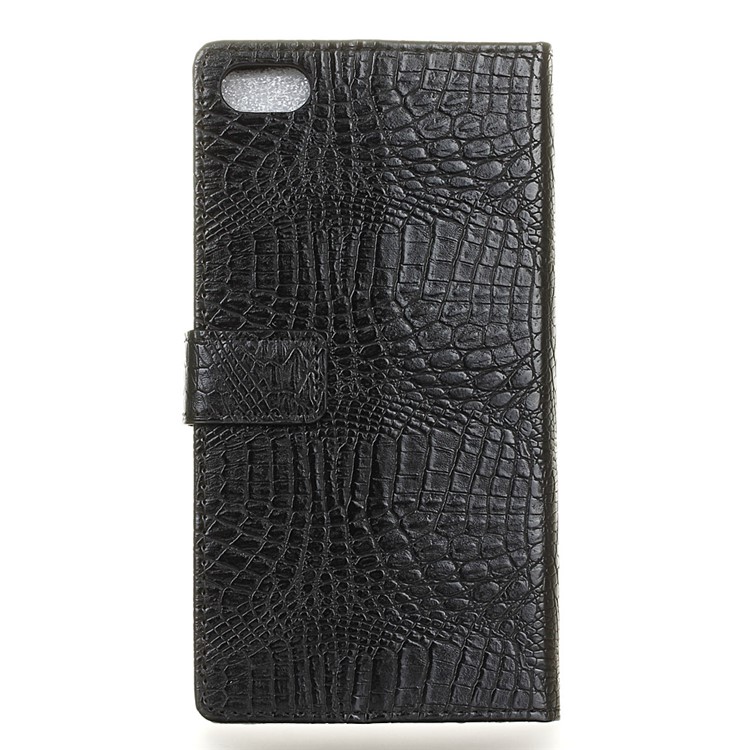 Crocodile Wallet Stand Leather Protective Case for Meizu U20 - Black-2