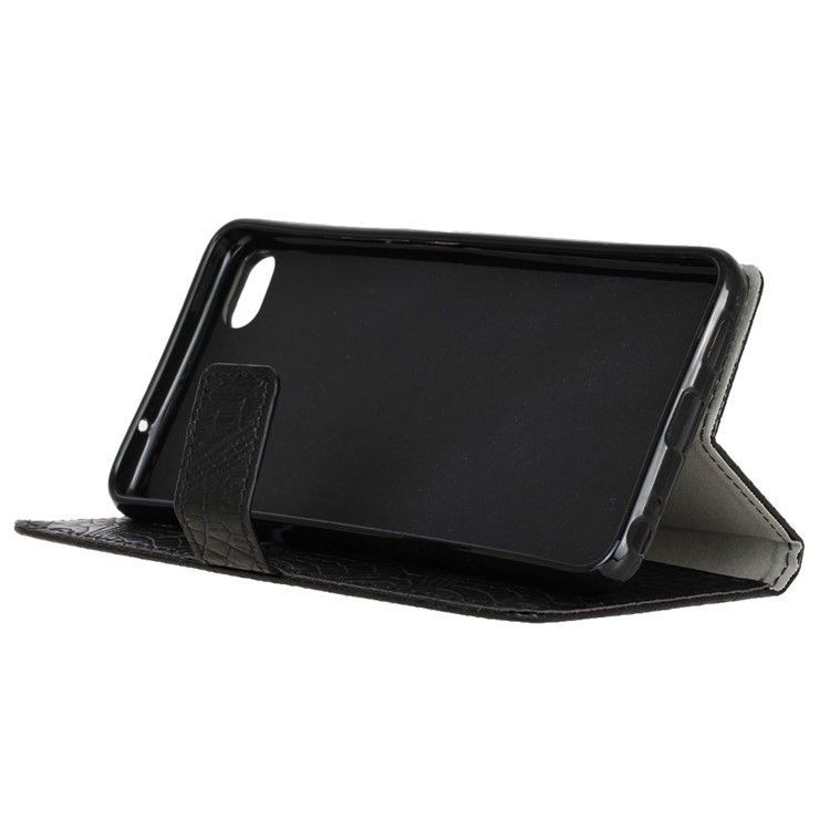 Crocodile Wallet Stand Leather Protective Case for Meizu U20 - Black-5