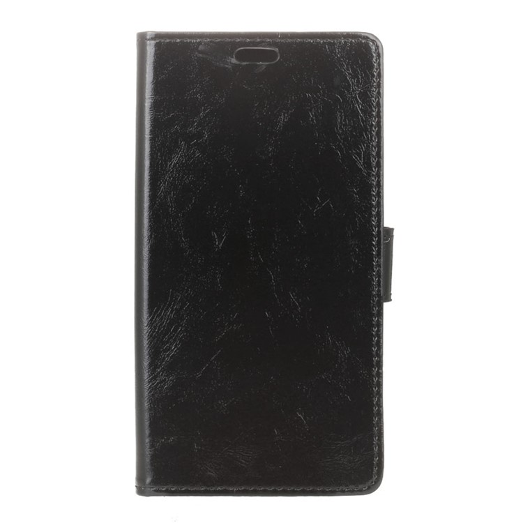 Crazy Horse Leather Wallet Case for Meizu U20 - Black-1