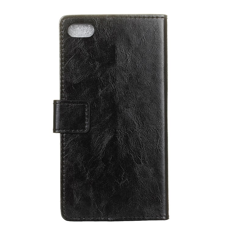 Crazy Horse Leather Wallet Case for Meizu U20 - Black-2