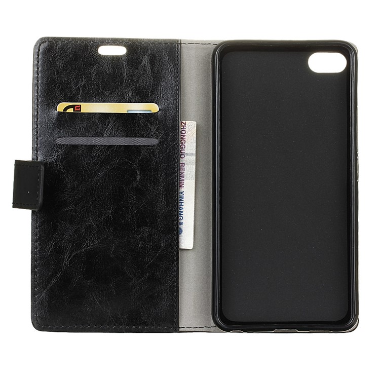Crazy Horse Leather Wallet Case for Meizu U20 - Black-3