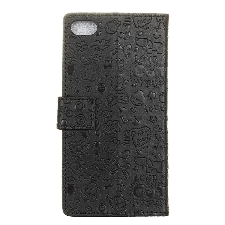 Cartoon Graffiti Leather Wallet Phone Case for Meizu U20 - Black-2