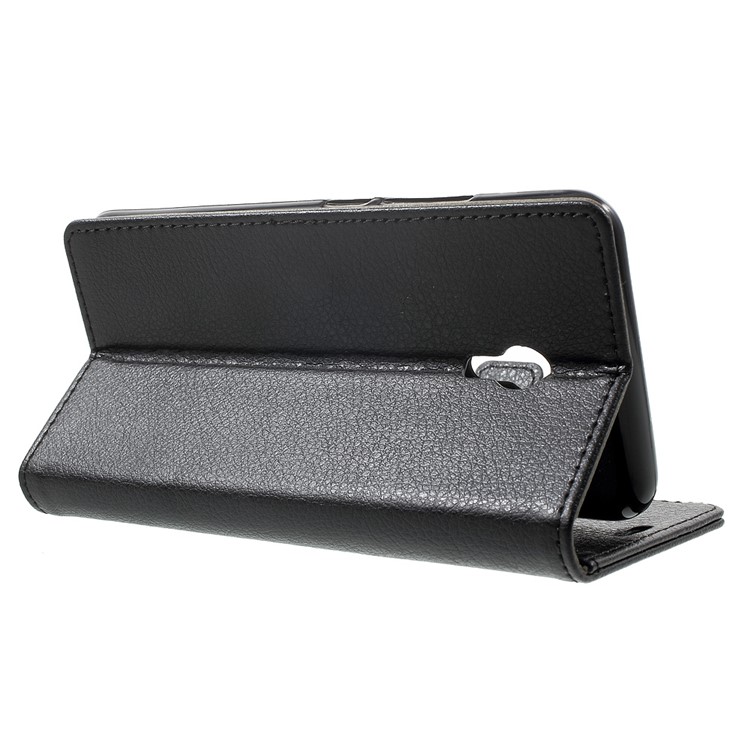 Lychee Skin Leather Wallet Case for Meizu m5 - Black-3
