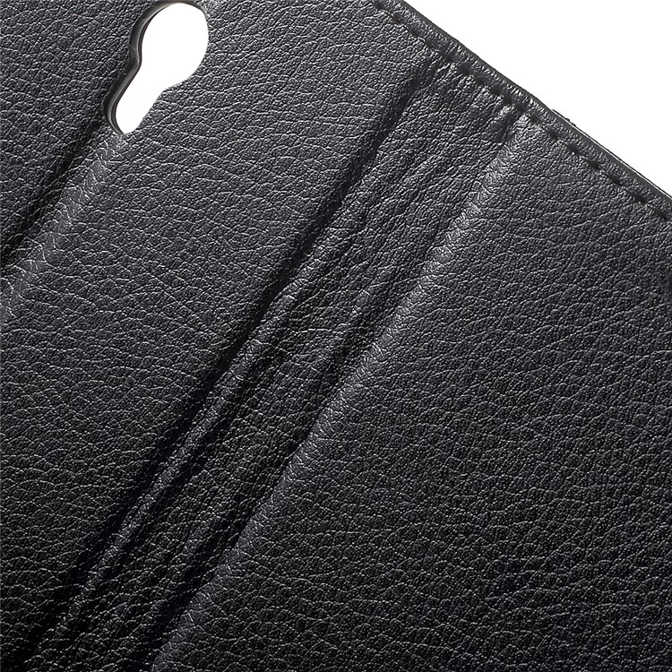 Lychee Skin Leather Wallet Case for Meizu m5 - Black-7