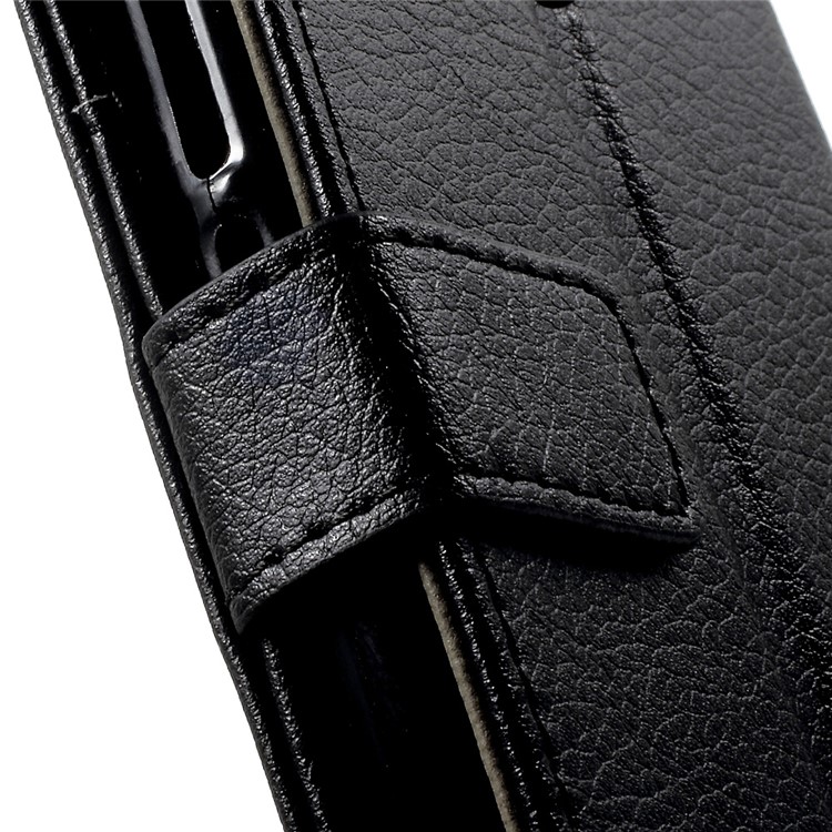 Lychee Skin Leather Wallet Case for Meizu m5 - Black-8