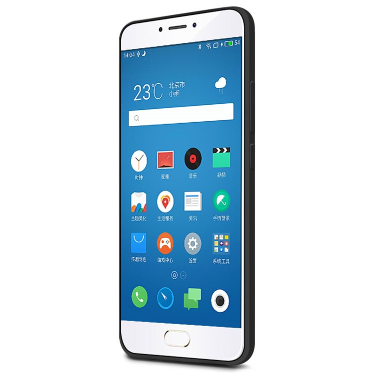 IMAK Silky Anti-scratch Gel TPU Cover for Meizu m5 Note with Screen Protector - Metal Black-6