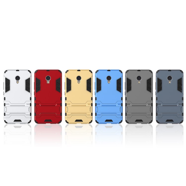 Solid PC + TPU Combo Kickstand Case for Meizu M5 - Red-3