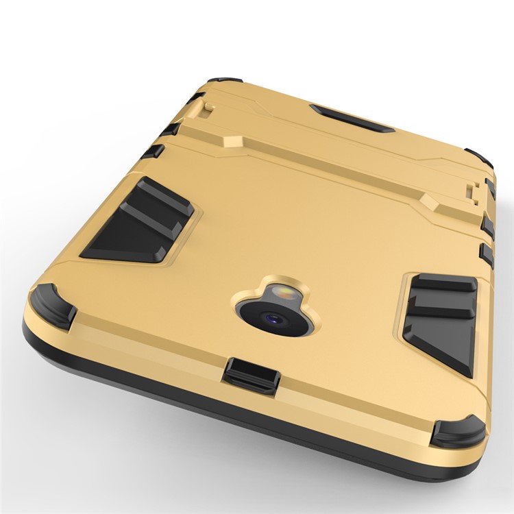 Solid PC + TPU Combo Kickstand Back Cover for Meizu M5 - Gold-9