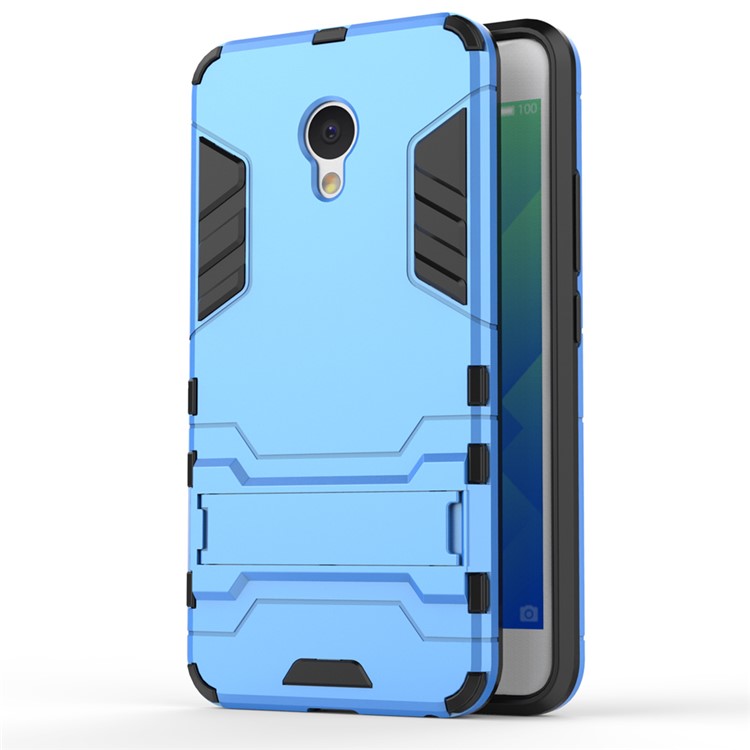 Solid PC + TPU Hybrid Cover with Kickstand for Meizu M5 - Baby Blue-2