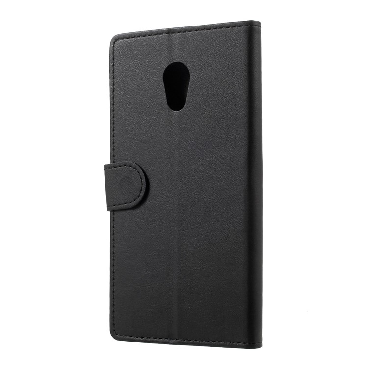Faux Leather Stand Wallet Cell Phone Case for Meizu Pro 6 Plus - Black-2