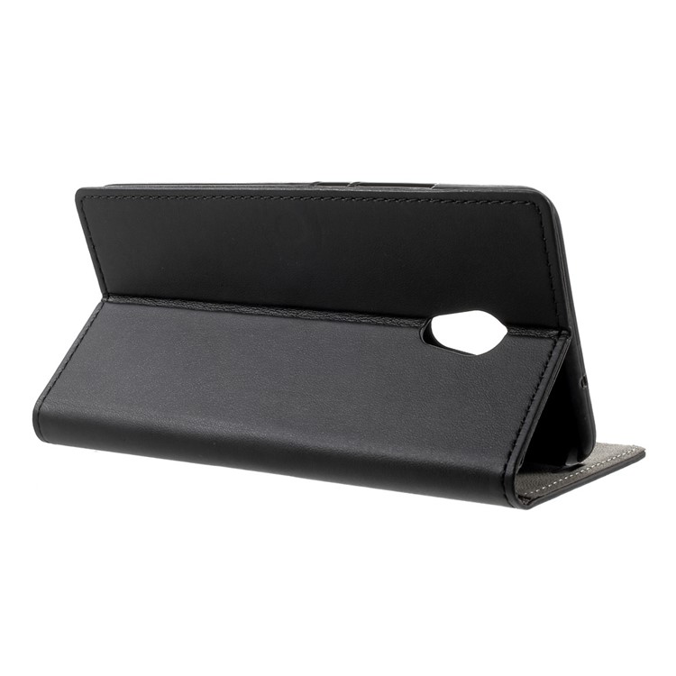 Faux Leather Stand Wallet Cell Phone Case for Meizu Pro 6 Plus - Black-3
