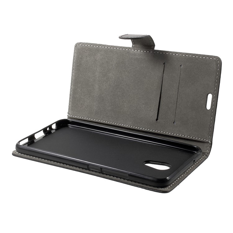 Faux Leather Stand Wallet Cell Phone Case for Meizu Pro 6 Plus - Black-5