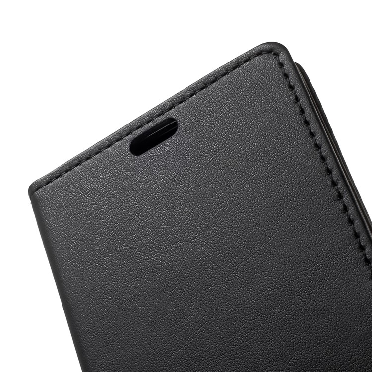 Faux Leather Stand Wallet Cell Phone Case for Meizu Pro 6 Plus - Black-7