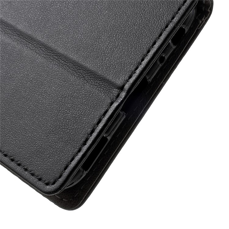 Faux Leather Stand Wallet Cell Phone Case for Meizu Pro 6 Plus - Black-8
