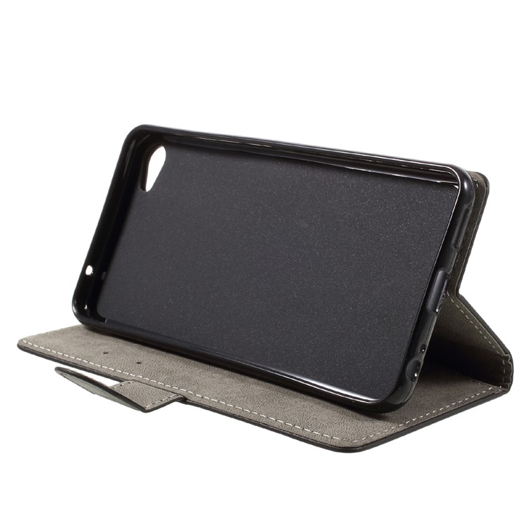 Phone Accessory Leather Wallet Stand Case for Meizu m3x - Black-4