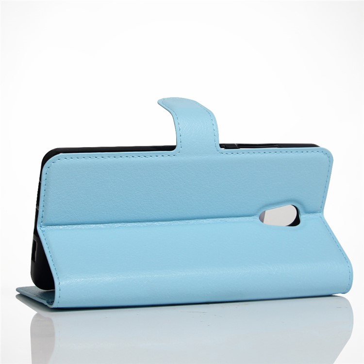 Litchi Texture Wallet Stand Leather Mobile Phone Case for Meizu m5 Note - Blue-4