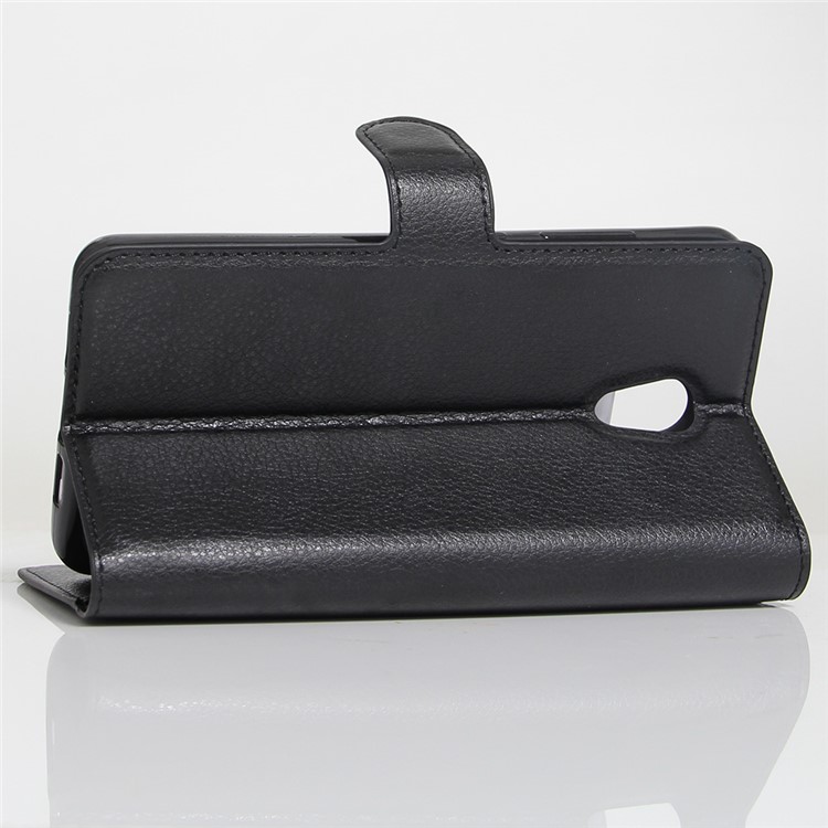 Litchi Texture Wallet Stand Leather Cell Phone Case for Meizu Pro 6 Plus - Black-4