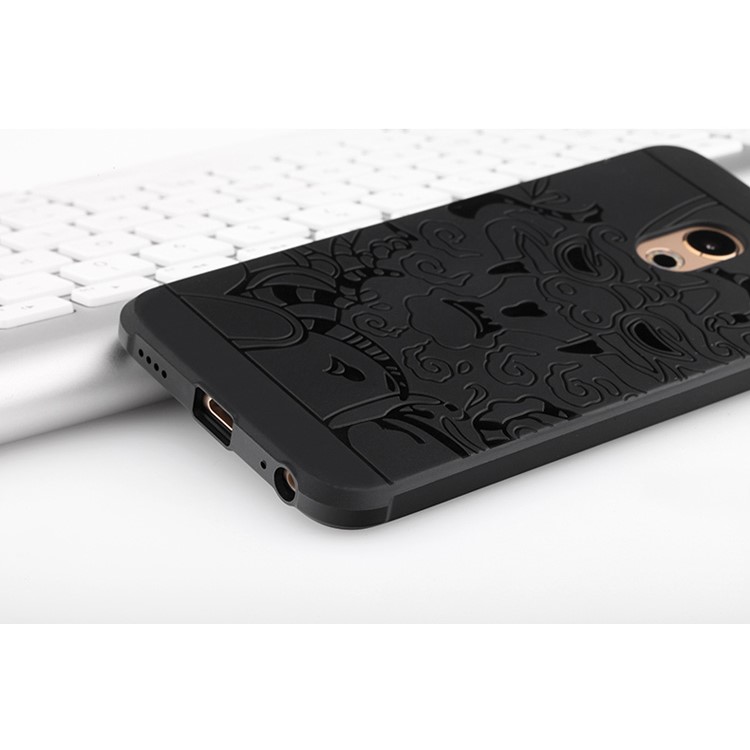 Auspicious Dragon Pattern Drop-proof Imprint TPU Case for Meizu Pro 6 - Black-4