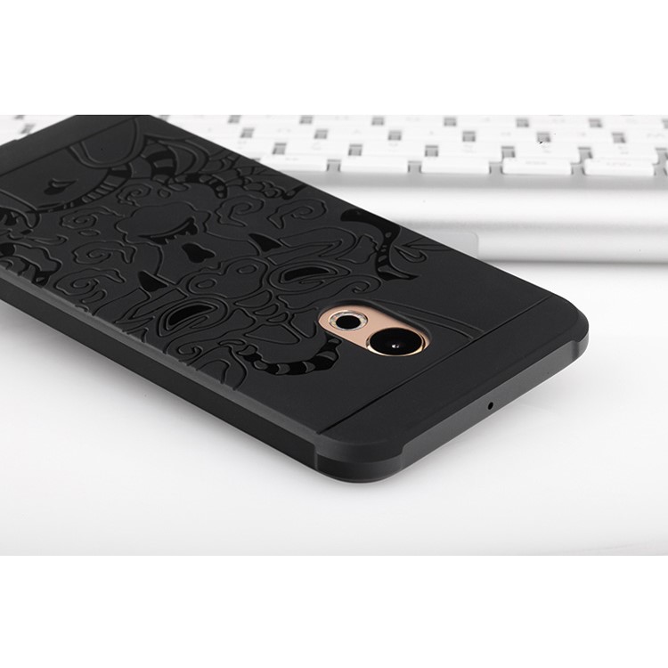 Auspicious Dragon Pattern Drop-proof Imprint TPU Case for Meizu Pro 6 - Black-5