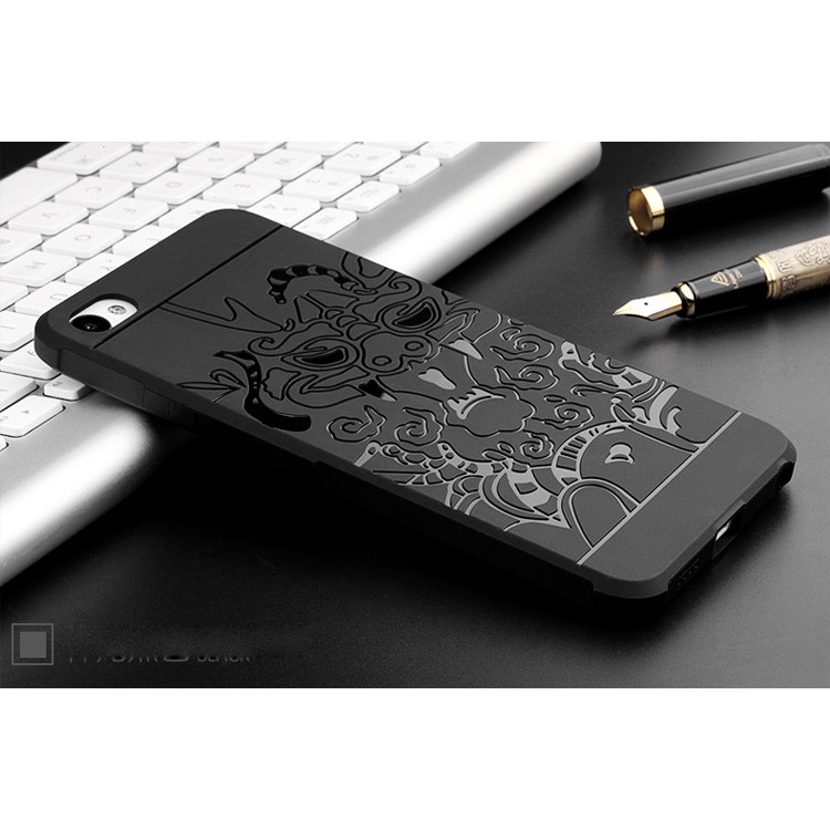 Auspicious Dragon Pattern Drop-proof Imprint TPU Case for Meizu U20 - Black-4
