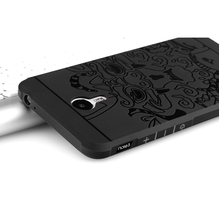 Auspicious Dragon Pattern Drop-proof Imprint TPU Cover for Meizu m3 note / Blue Charm Note3 - Black-4