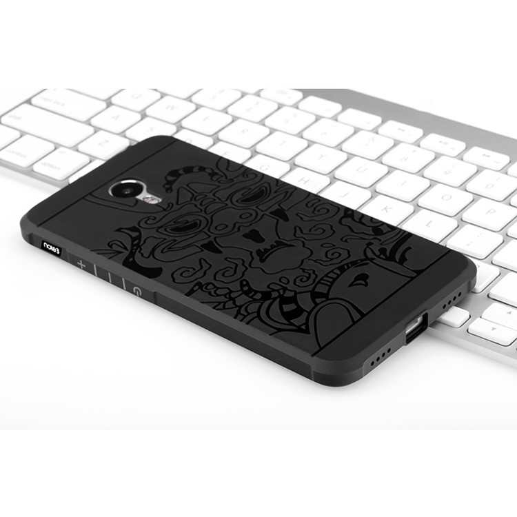 Auspicious Dragon Pattern Drop-proof Imprint TPU Cover for Meizu m3 note / Blue Charm Note3 - Black-5