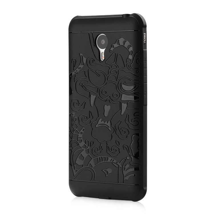 Imprinted Chinese Dragon Drop-proof TPU Case for Meizu m2 note/Blue Charm Note2 - Black-1