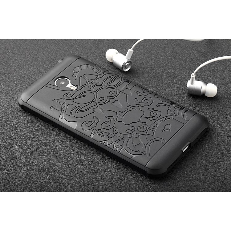 Imprinted Chinese Dragon Drop-proof TPU Case for Meizu m2 note/Blue Charm Note2 - Black-7