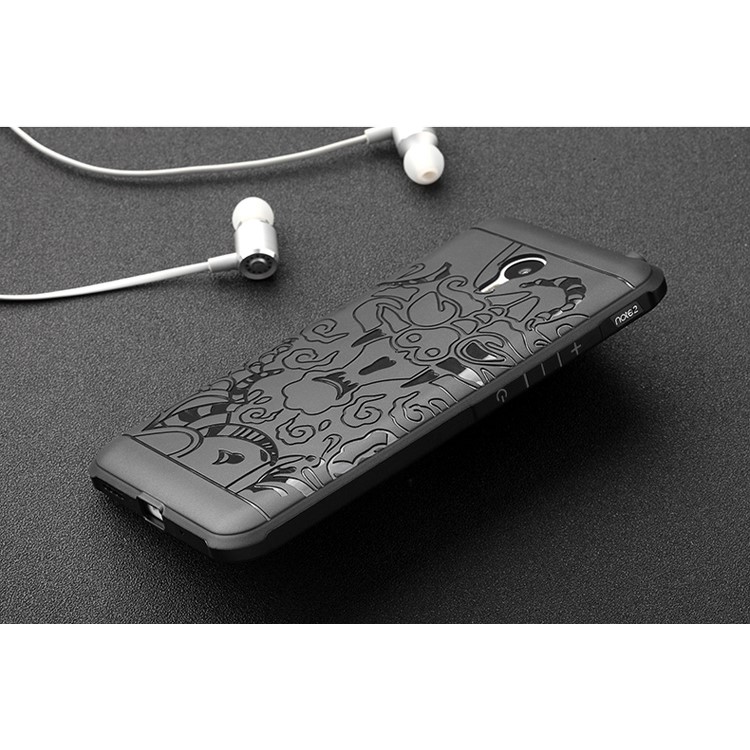 Imprinted Chinese Dragon Drop-proof TPU Case for Meizu m2 note/Blue Charm Note2 - Black-8