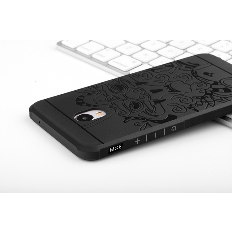 Auspicious Chinese Dragon Drop-proof TPU Phone Case for Meizu MX6 - Black-4