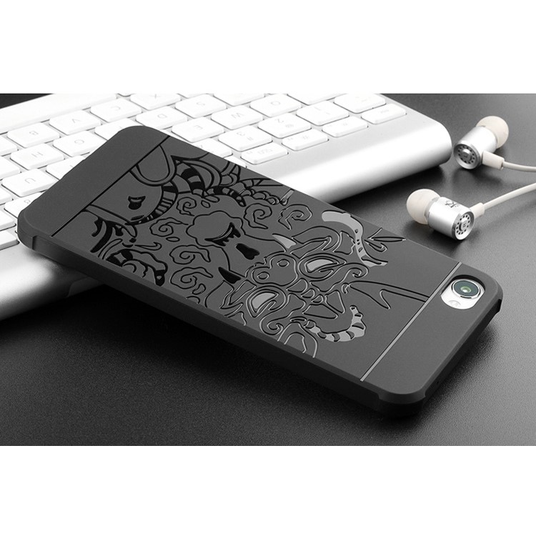 Auspicious Dragon Pattern Drop-proof Imprint TPU Phone Casing for Meizu m3x - Black-7