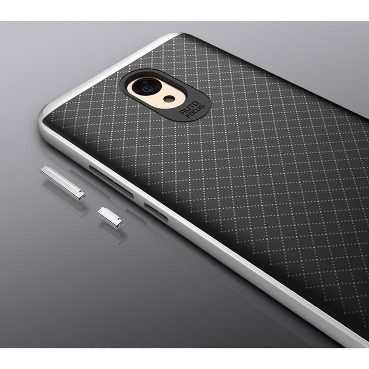 IPAKY PC Bumper + TPU Shell Case for Meizu m5 Note - Silver-3