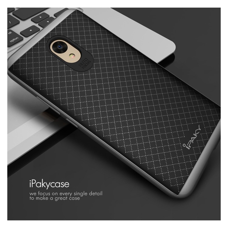 IPAKY PC Bumper + TPU Back Case for Meizu m5 Note - Grey-3