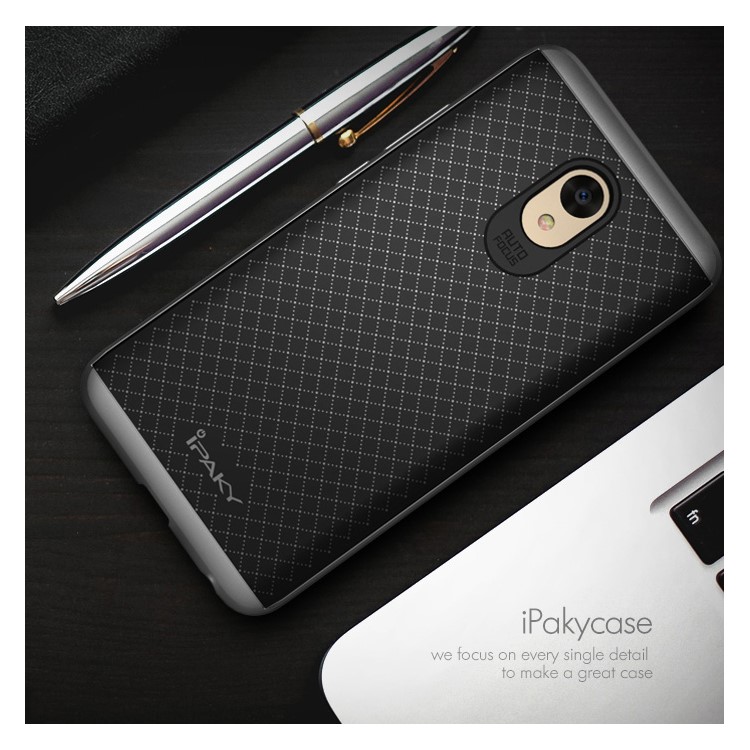 IPAKY PC Bumper + TPU Back Case for Meizu m5 Note - Grey-4