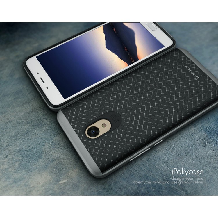 IPAKY PC Bumper + TPU Back Case for Meizu m5 Note - Grey-6