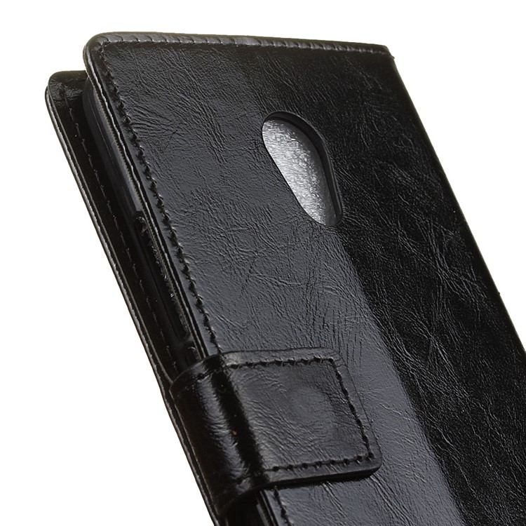 Crazy Horse Leather Wallet Phone Case for Meizu Pro 6 Plus - Black-7