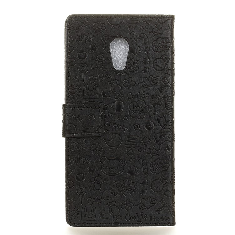 Cartoon Graffiti Leather Wallet Stand Case for Meizu Pro 6 Plus - Black-2