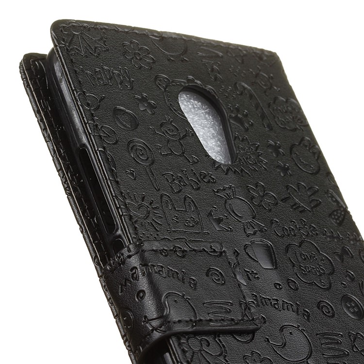 Cartoon Graffiti Leather Wallet Stand Case for Meizu Pro 6 Plus - Black-7