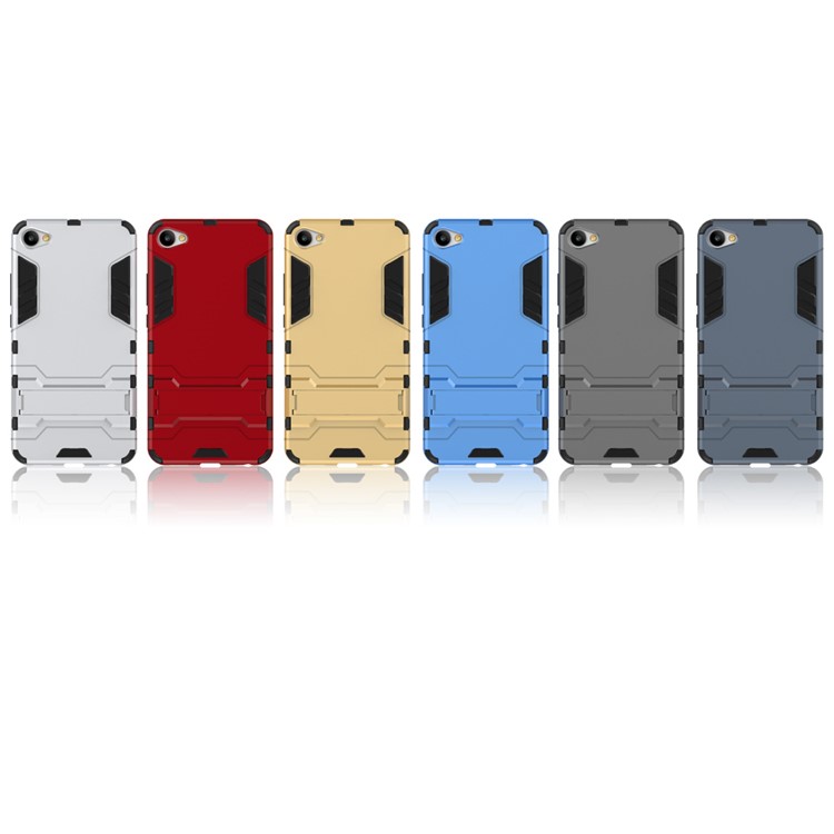 Cool Guard Hybrid Kickstand Phone Case (Plastic + TPU ) for Meizu m3x - Silver-3