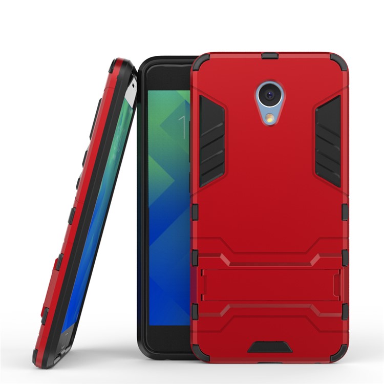 Solid PC + TPU Hybrid Case Cover with Kickstand for Meizu m5 Note - Red-2