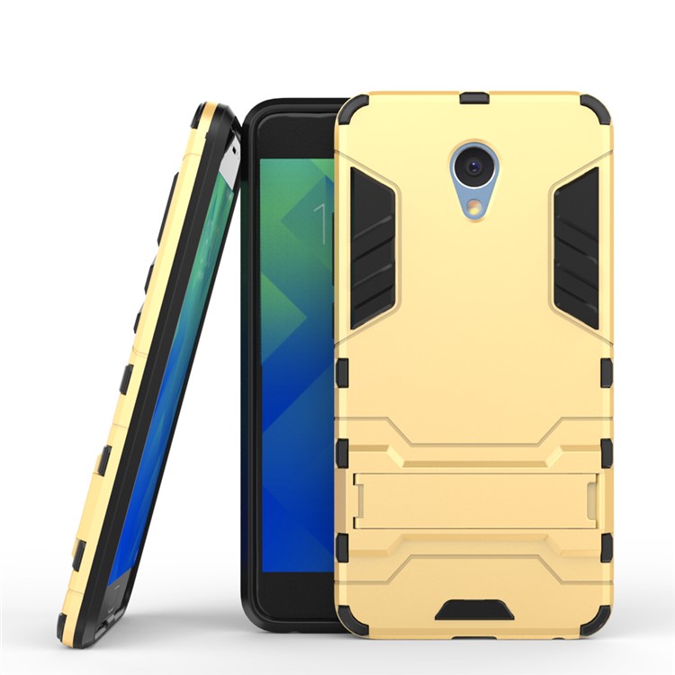 Solid PC + TPU Hybrid Shell with Kickstand for Meizu m5 Note - Gold-2