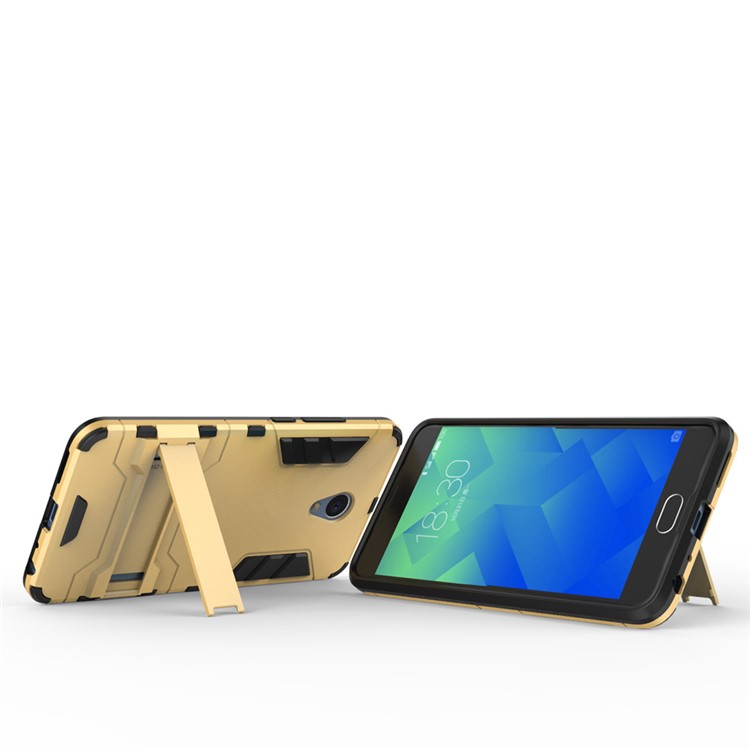 Solid PC + TPU Hybrid Shell with Kickstand for Meizu m5 Note - Gold-4