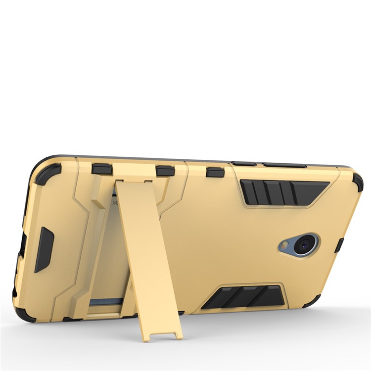 Solid PC + TPU Hybrid Shell with Kickstand for Meizu m5 Note - Gold-6