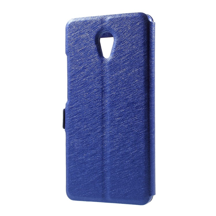 Dual Window View Leather Mobile Cover for Meizu m5 Note - Blue-3