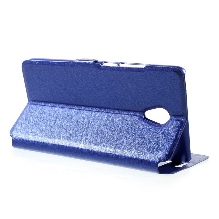 Dual Window View Leather Mobile Cover for Meizu m5 Note - Blue-4