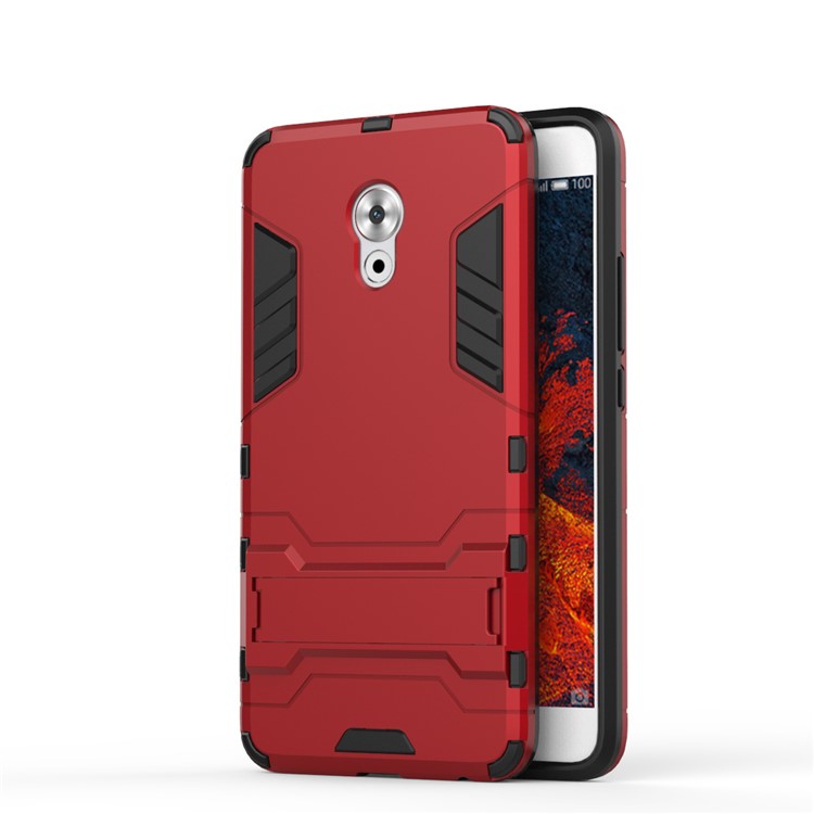 For Meizu Pro 6 Plus Hybrid Solid PC TPU Kickstand Case Accessory - Red-2