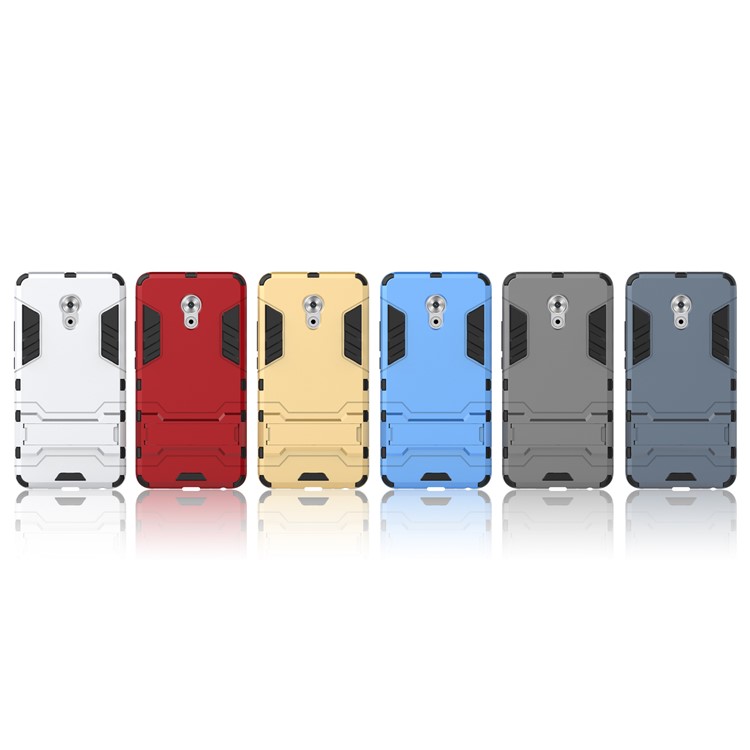 For Meizu Pro 6 Plus Hybrid Solid PC TPU Kickstand Case Accessory - Red-3