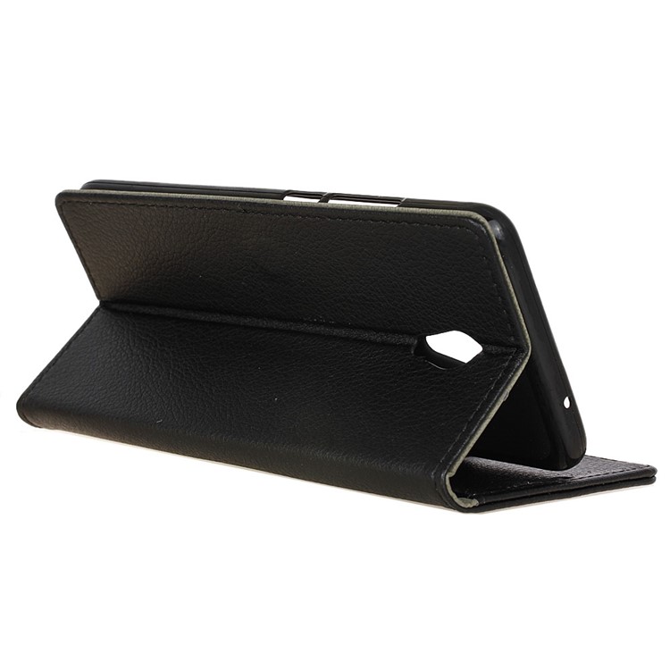 Litchi Skin Leather Wallet Case for Meizu m5 Note - Black-7