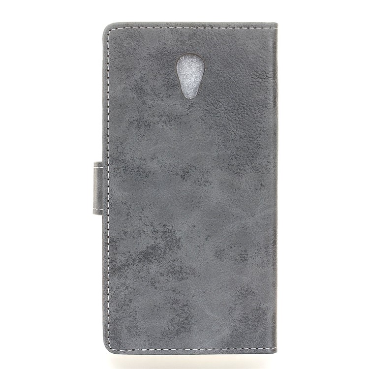Vintage Style Wallet Leather Smartphone Case for Meizu m5 Note - Grey-3